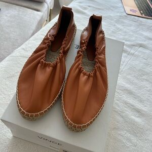 Vince Tan Espadrille Flats with Jute Sole